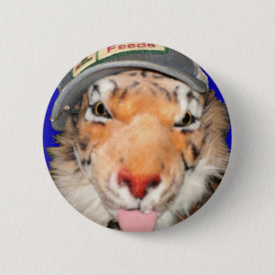 Macaron Rond 5 Cm Tigre de pays, bouton