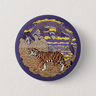 Macaron Rond 5 Cm Tigre et dragon