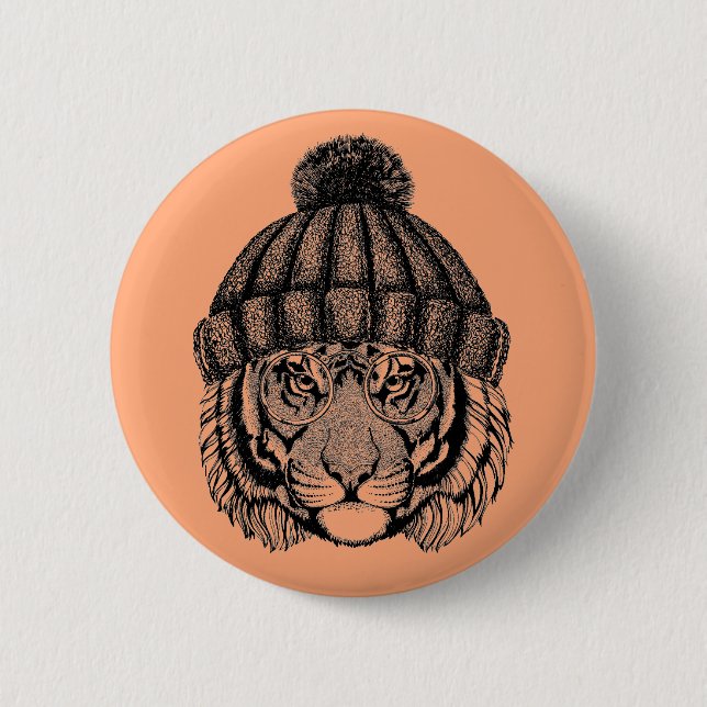 Macaron Rond 5 Cm Tigre prêt de mode d'hiver (Devant)