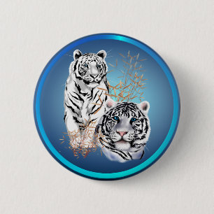 Macaron Rond 5 Cm Tigres blancs - boutons