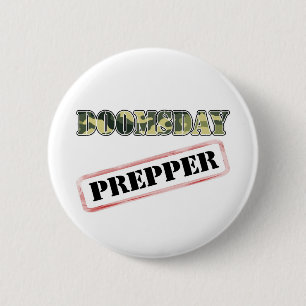 Macaron Rond 5 Cm Timbre de Prepper de jour du Jugement dernier