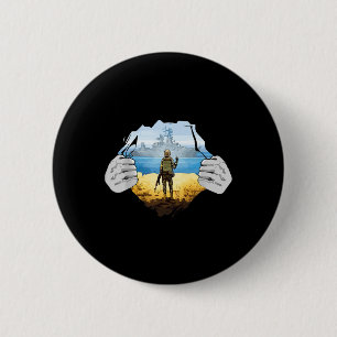 Macaron Rond 5 Cm Timbre-poste d'Ukraine Drapeau Fierté Fête des Mèr