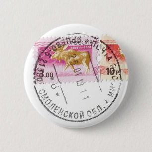 Macaron Rond 5 Cm Timbres russes