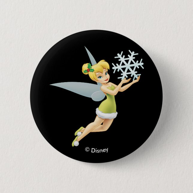 Macaron Rond 5 Cm Tinkerbell | Christmas Snowflake (Devant)