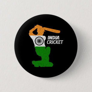Macaron Rond 5 Cm Tir aux limites de l'équipe de cricket d'Inde avec