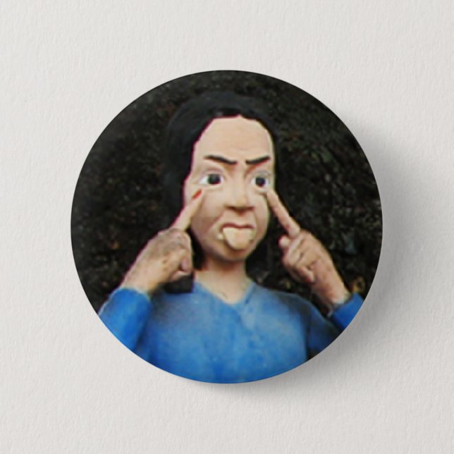 Macaron Rond 5 Cm Tirer Les Visages Derrière Le Dos (Devant)