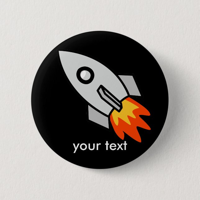 Macaron Rond 5 Cm Tirer sur des cadeaux de fusée (Devant)