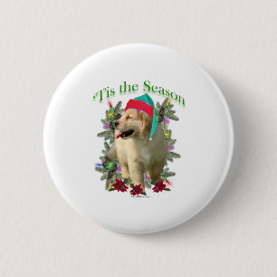 Macaron Rond 5 Cm ` Tis de golden retriever