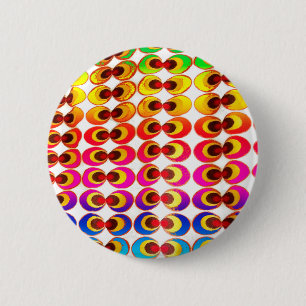 Macaron Rond 5 Cm Tissu psychédélique