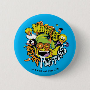 Macaron Rond 5 Cm Titans Ados, allez !   Beast Boy Waffles