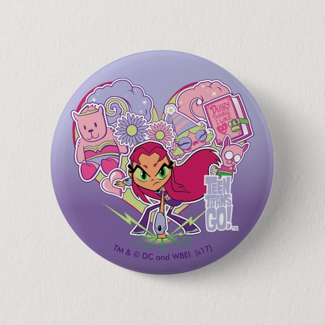 Macaron Rond 5 Cm Titans Ados, allez ! | Graphique de pointes cardia (Devant)