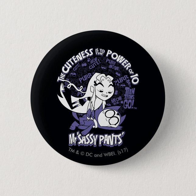 Macaron Rond 5 Cm Titans Ados, allez ! | Starfire & Mr Sassy Pants (Devant)