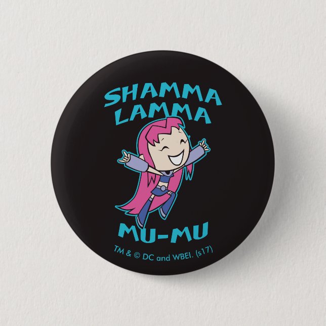 Macaron Rond 5 Cm Titans Ados, allez ! | Starfire "Shamma Lamma Mu-M (Devant)