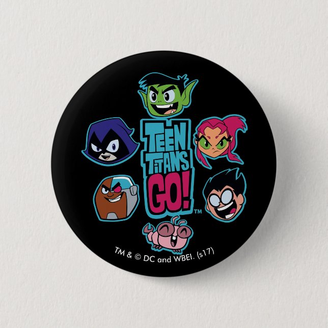 Macaron Rond 5 Cm Titans Ados, allez ! | Titans Motif en chef (Devant)