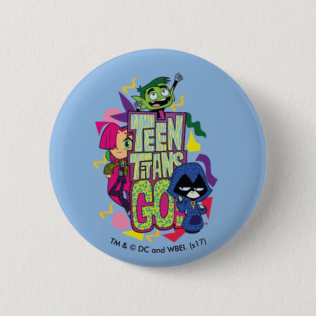 Macaron Rond 5 Cm Titans Ados, partez ! | Logo Poster de animal "Fil (Devant)