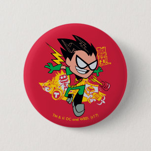 Macaron Rond 5 Cm Titans Ados, partez !   Robin's Arsenal Graphic