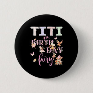 Macaron Rond 5 Cm Titi de la Fée d'anniversaire Fille d'anniversaire