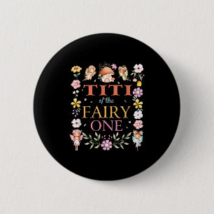 Macaron Rond 5 Cm Titi de la Fée Un 1er Anniversaire Fille Famille T