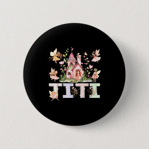 Macaron Rond 5 Cm Titi fée magique florale anniversaire fille conte