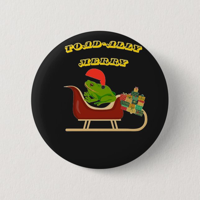 Macaron Rond 5 Cm Toad-ally Merry Frog Christmas Tee (Devant)