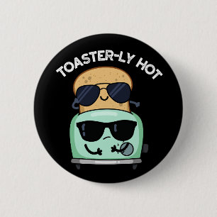 Macaron Rond 5 Cm Toasterly Chaud Blague Toaster Pun Fond Sombre