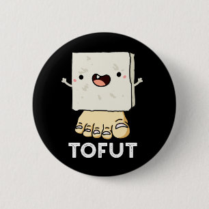 Macaron Rond 5 Cm Tofut Funny Tofu Pun Dark BG