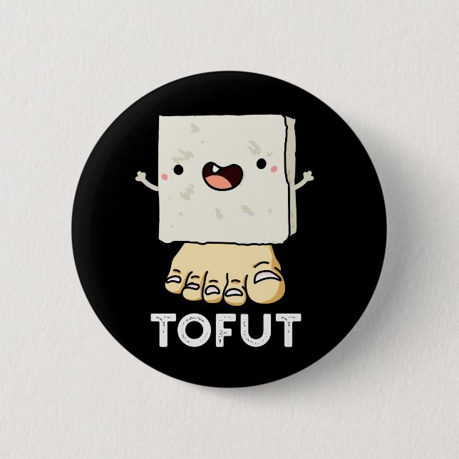 Macaron Rond 5 Cm Tofut Funny Tofu Pun Dark BG (Devant)