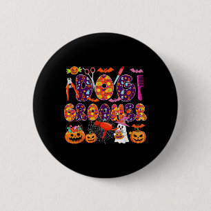 Macaron Rond 5 Cm Toiletteur pour chiens Halloween Boo Citrouilles s