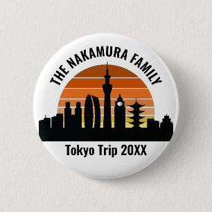 Macaron Rond 5 Cm Tokyo Japon Sunset vacances personnalisées