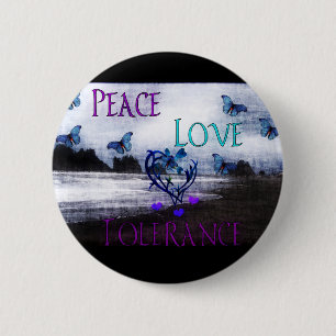 Macaron Rond 5 Cm Tolérance d'amour de paix