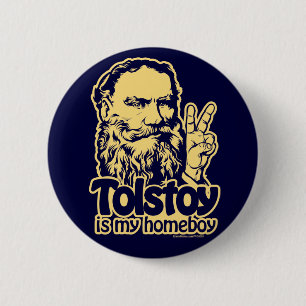 Macaron Rond 5 Cm Tolstoy est mon bouton de Homeboy
