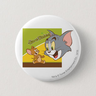Macaron Rond 5 Cm Tom and Jerry Hanna Barbera Logo