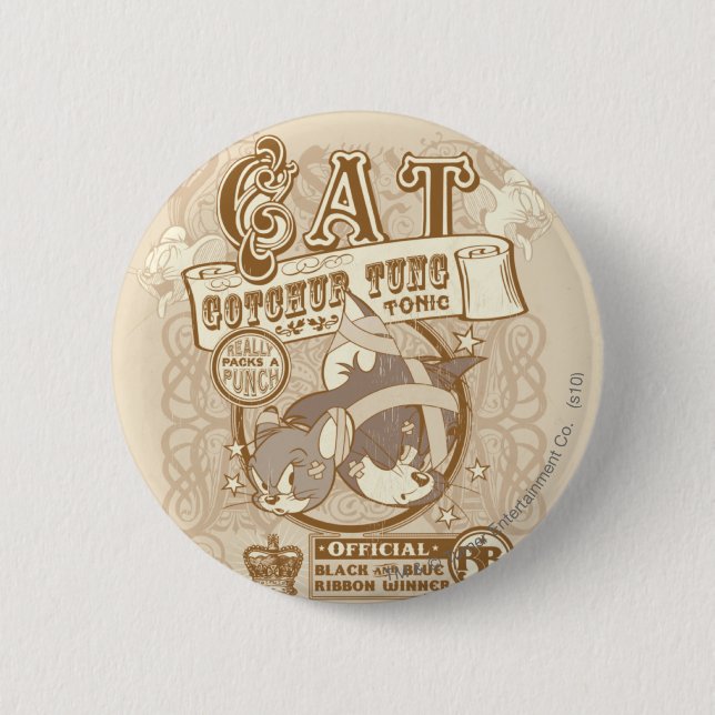 Macaron Rond 5 Cm Tom Chat Gotchur Tung Tonique (Devant)