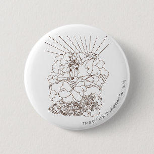 Macaron Rond 5 Cm Tom et contour de Jerry