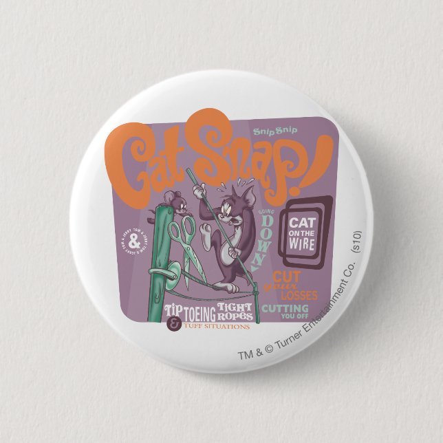 Macaron Rond 5 Cm Tom et Jerry Cat Snap (Devant)