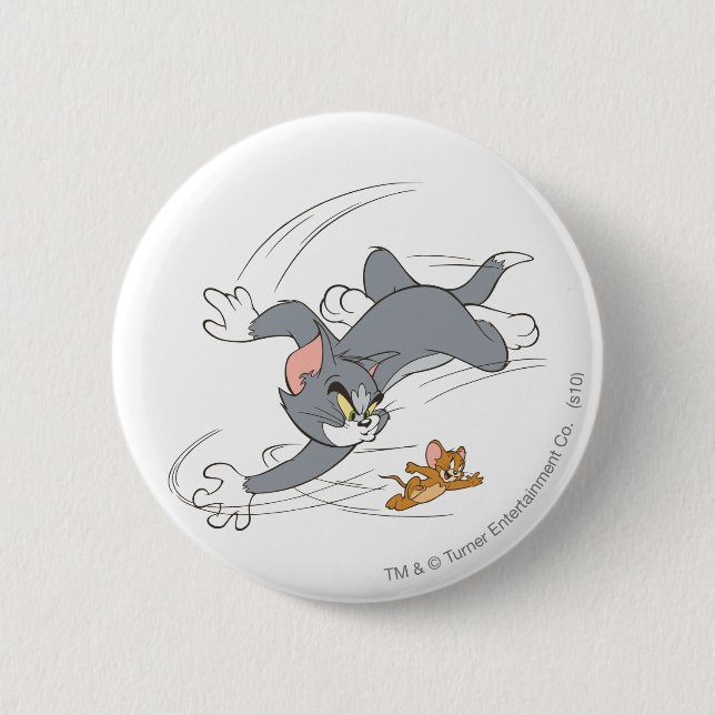 Macaron Rond 5 Cm Tom et Jerry Chase Turn (Devant)
