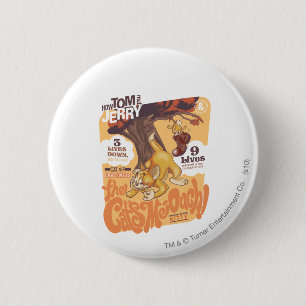 Macaron Rond 5 Cm Tom et Jerry les chats -Aïe