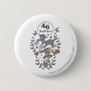Macaron Rond 5 Cm Tom et Jerry obéissent le maître 2