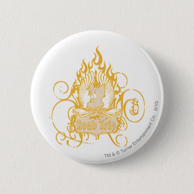 Macaron Rond 5 Cm Tom et Jerry Road Trip (Devant)