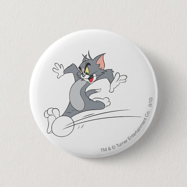Macaron Rond 5 Cm Tom et Jerry Soccer (Football) 3 (Devant)