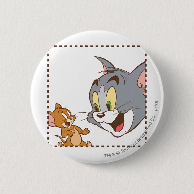 Macaron Rond 5 Cm Tom et Jerry Stamp (Devant)