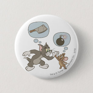 Macaron Rond 5 Cm Tom et Jerry Thoughts