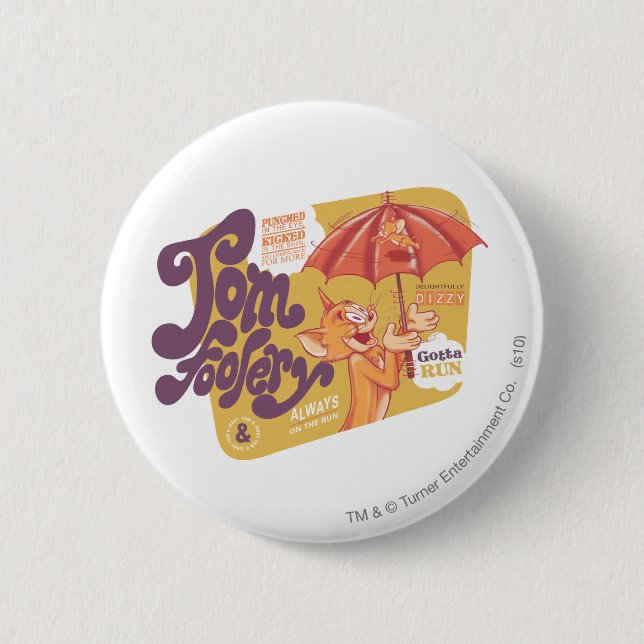 Macaron Rond 5 Cm Tom et Jerry Tom Foolery (Devant)