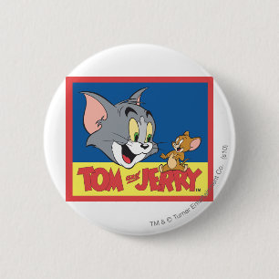 Macaron Rond 5 Cm Tom et logo de Jerry plat