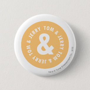 Macaron Rond 5 Cm Tom et logo rond 5 de Jerry