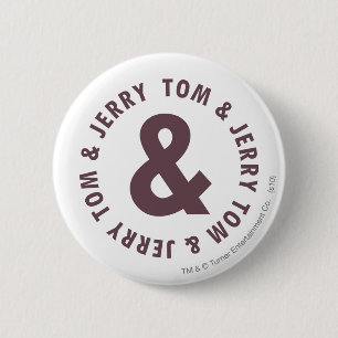 Macaron Rond 5 Cm Tom et logo rond 8 de Jerry