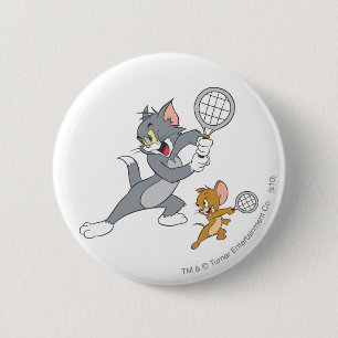 Macaron Rond 5 Cm Tom et stars du tennis 1 de Jerry