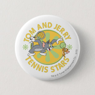 Macaron Rond 5 Cm Tom et stars du tennis 5 de Jerry