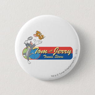 Macaron Rond 5 Cm Tom et stars du tennis 6 de Jerry
