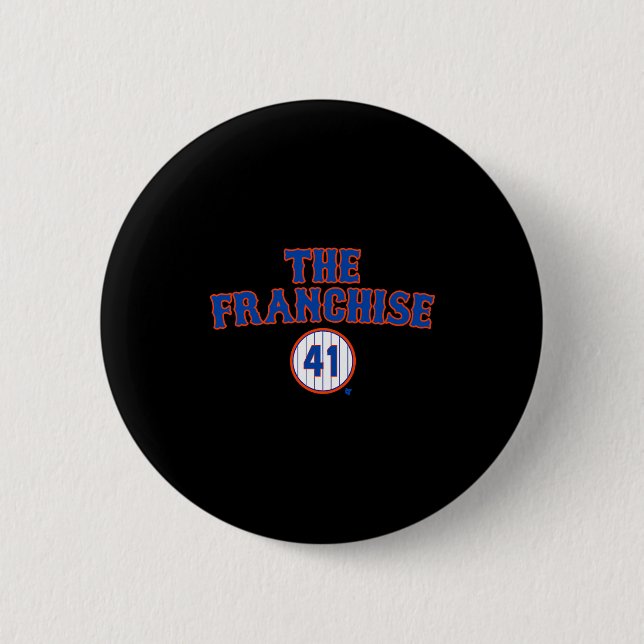 Macaron Rond 5 Cm Tom Seaver The Franchise New York Baseball  (Devant)